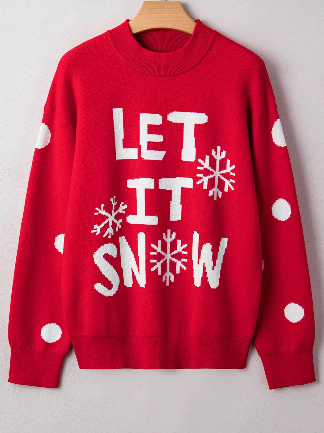 LET IT SNOW Christmas Loose Knit Sweater