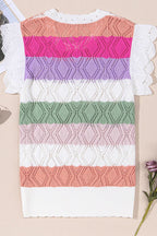 Openwork Cap Sleeve Knit Top - Chic & Breathable
