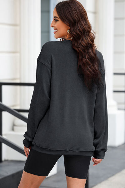 Sequin "LUCKY" Dropped Shoulder Sweatshirt