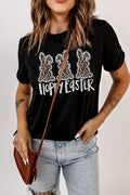 HOPPY EASTER Graphic Tee - Festive & Fun Holiday T-Shirt Black