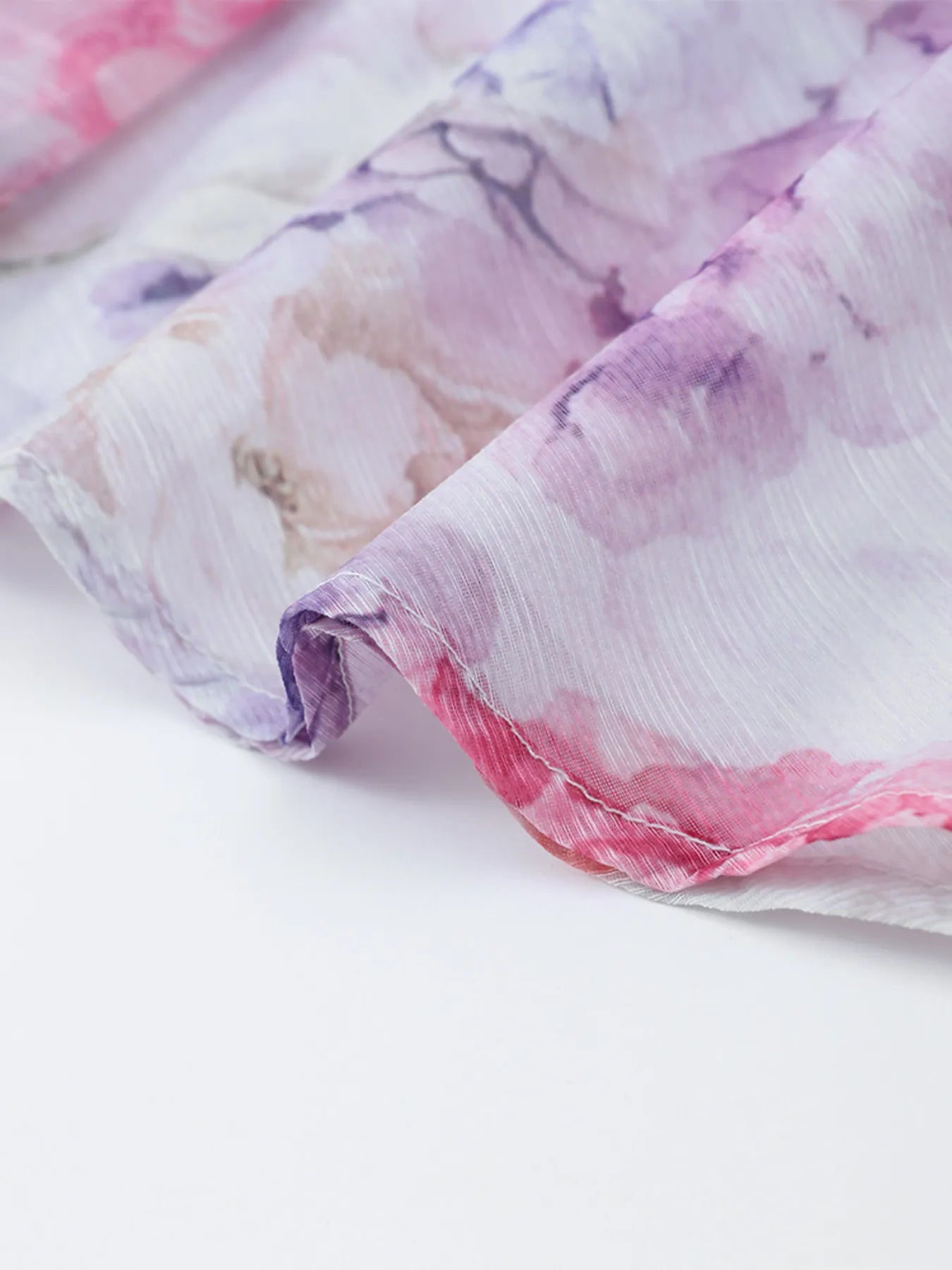 Floral Print Ruffled Mini Dress with Deep V-Neck