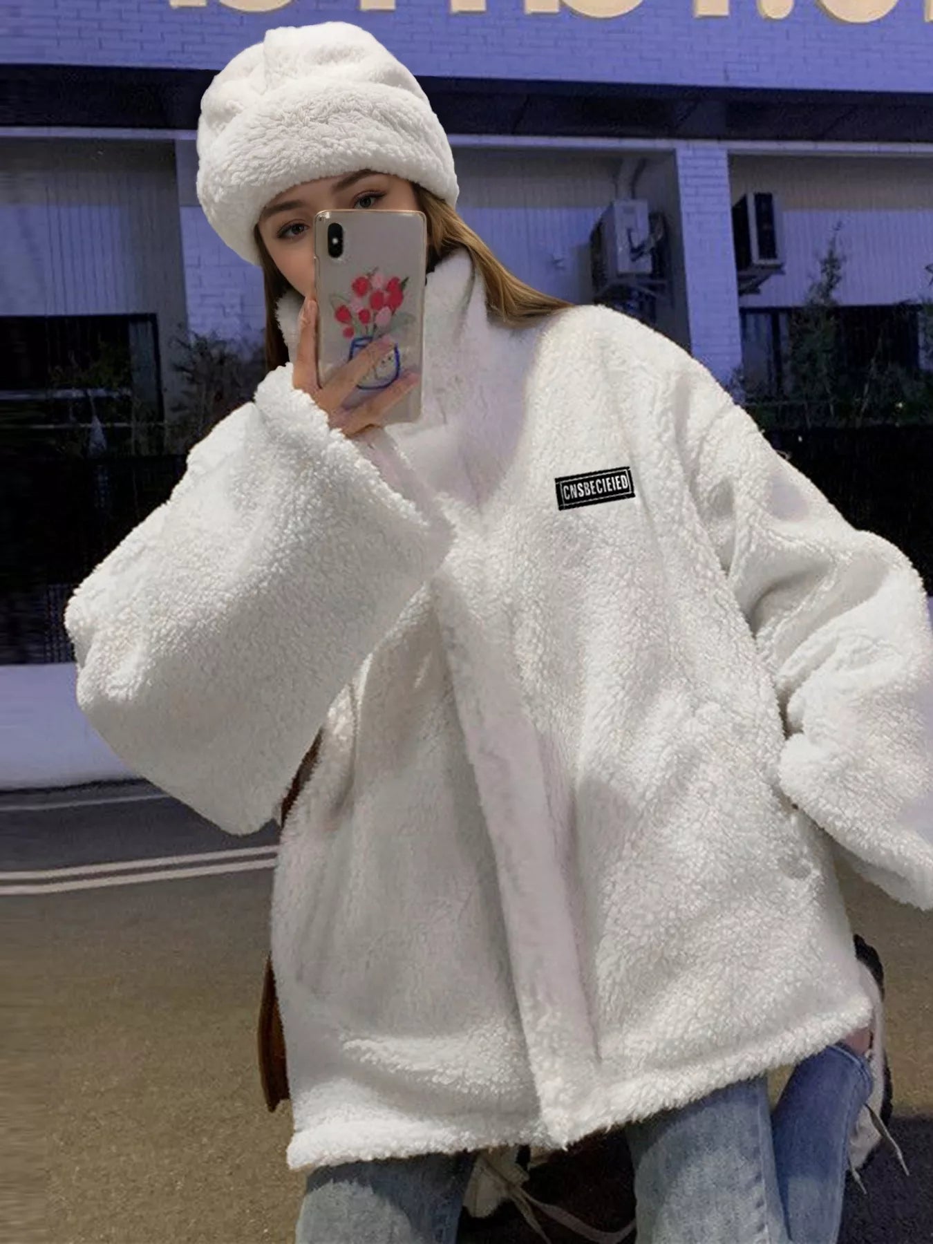 Cozy Sherpa Fleece Zip-Up Outerwear Jacket