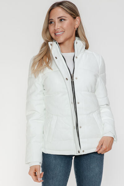 YMI Zip-Up Turtleneck Puffer Jacket with Pockets