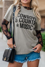 Letter Graphic Round Neck T-Shirt - Casual & Trendy