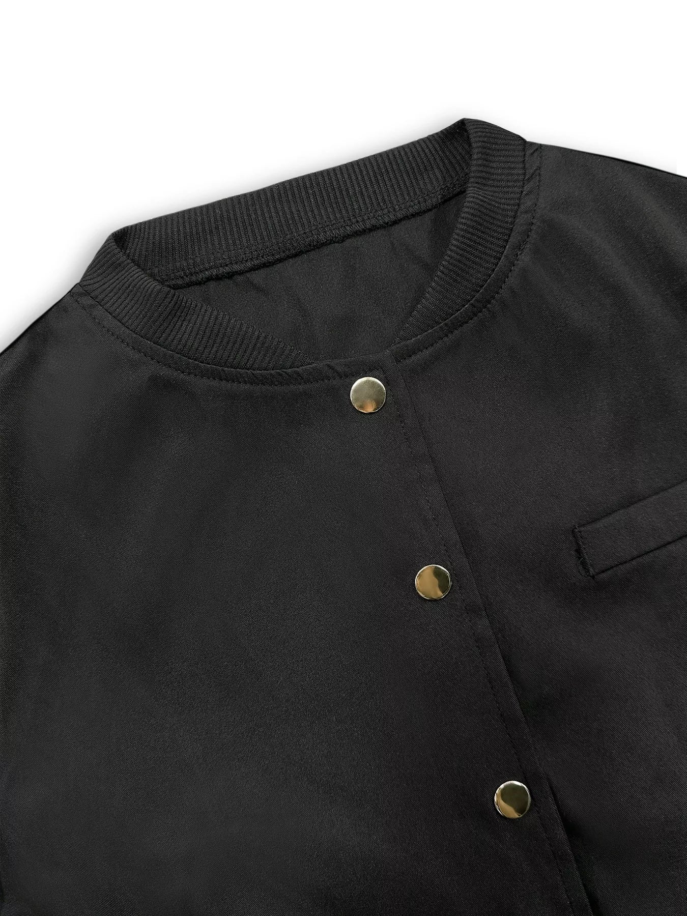 Snap-Down Cropped Bomber Jacket