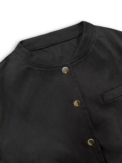 Snap-Down Cropped Bomber Jacket