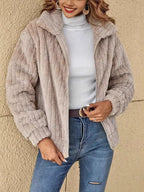 Cozy Lined Fleece Zip-Up Outerwear Jacket