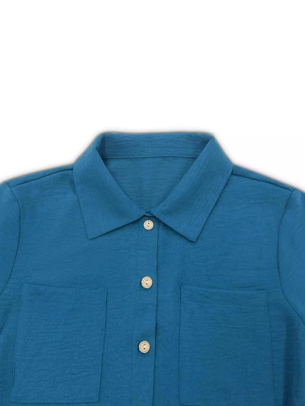 Classic Button-Down Long Sleeve Maxi Dress with Pockets