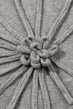 Flower Pattern Ribbed Trim Short Sleeve Boxy Sweater