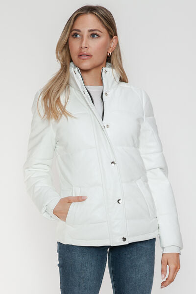 YMI Zip-Up Turtleneck Puffer Jacket with Pockets