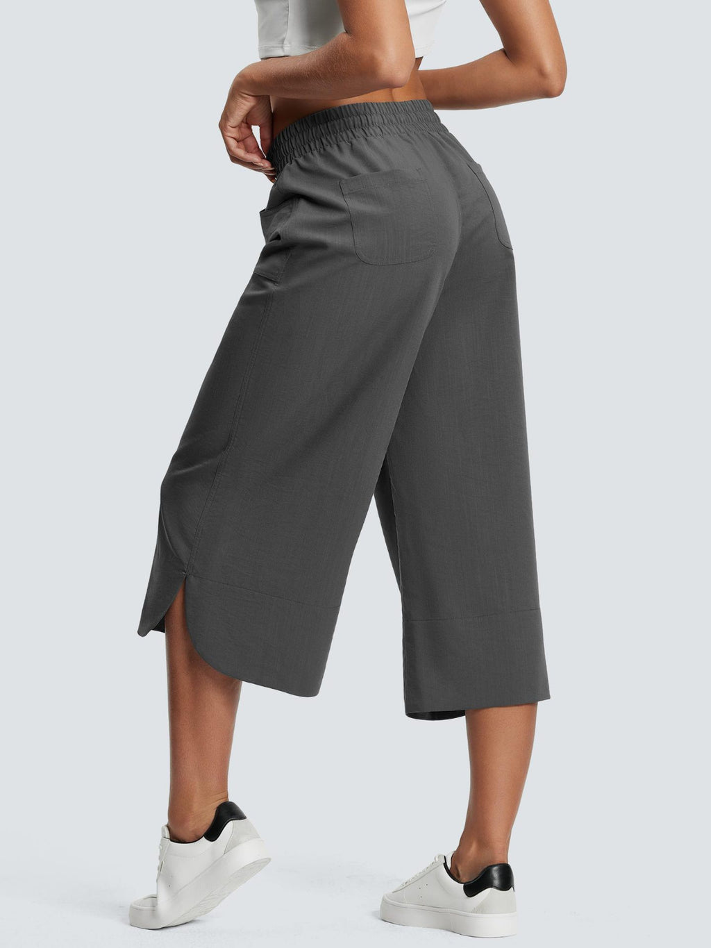 Cross Wide Leg Jeans with Pockets & Drawstring - Plus Size Available