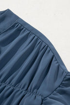 Ruffled Ruched Button Shirt - Feminine Flair