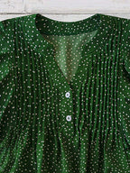 Polka Dot Ruffled Cap Sleeve Blouse - Chic & Feminine