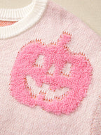 Halloween Cute Pumpkin Pattern Knit Sweater