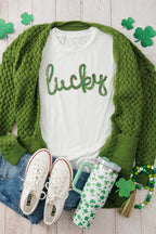 Sequined Lucky St. PatrickÃƒÆ’Ã‚Â¢ÃƒÂ¢Ã¢â‚¬Å¡Ã‚Â¬ÃƒÂ¢Ã¢â‚¬Å¾Ã‚Â¢s Day T-Shirt - Festive & Stylish