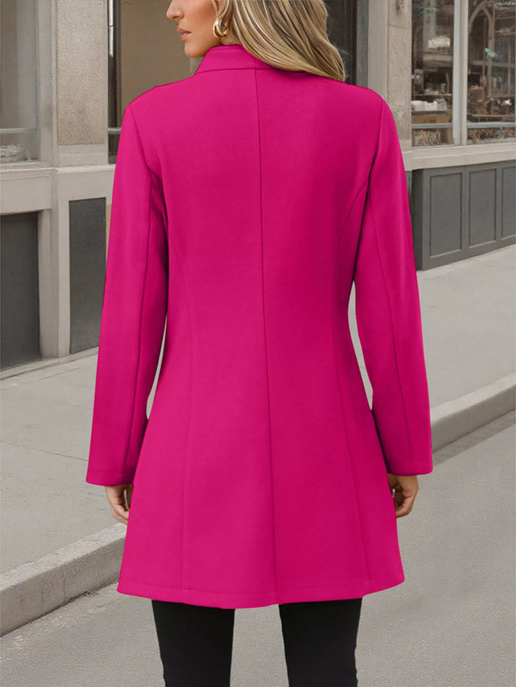 Classic Button-Up Long Sleeve Coat