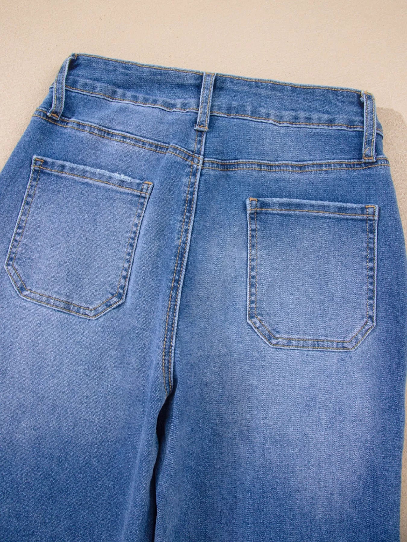 High-Rise Wide Leg Flare Denim Jeans