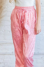 And The Why Satin Leopard Print Joggers