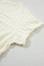 Textured Round Neck Top and Pants Set - Chic & Effortless