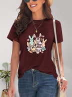 Graphic Round Neck T-Shirt - Casual & Comfortable Tee