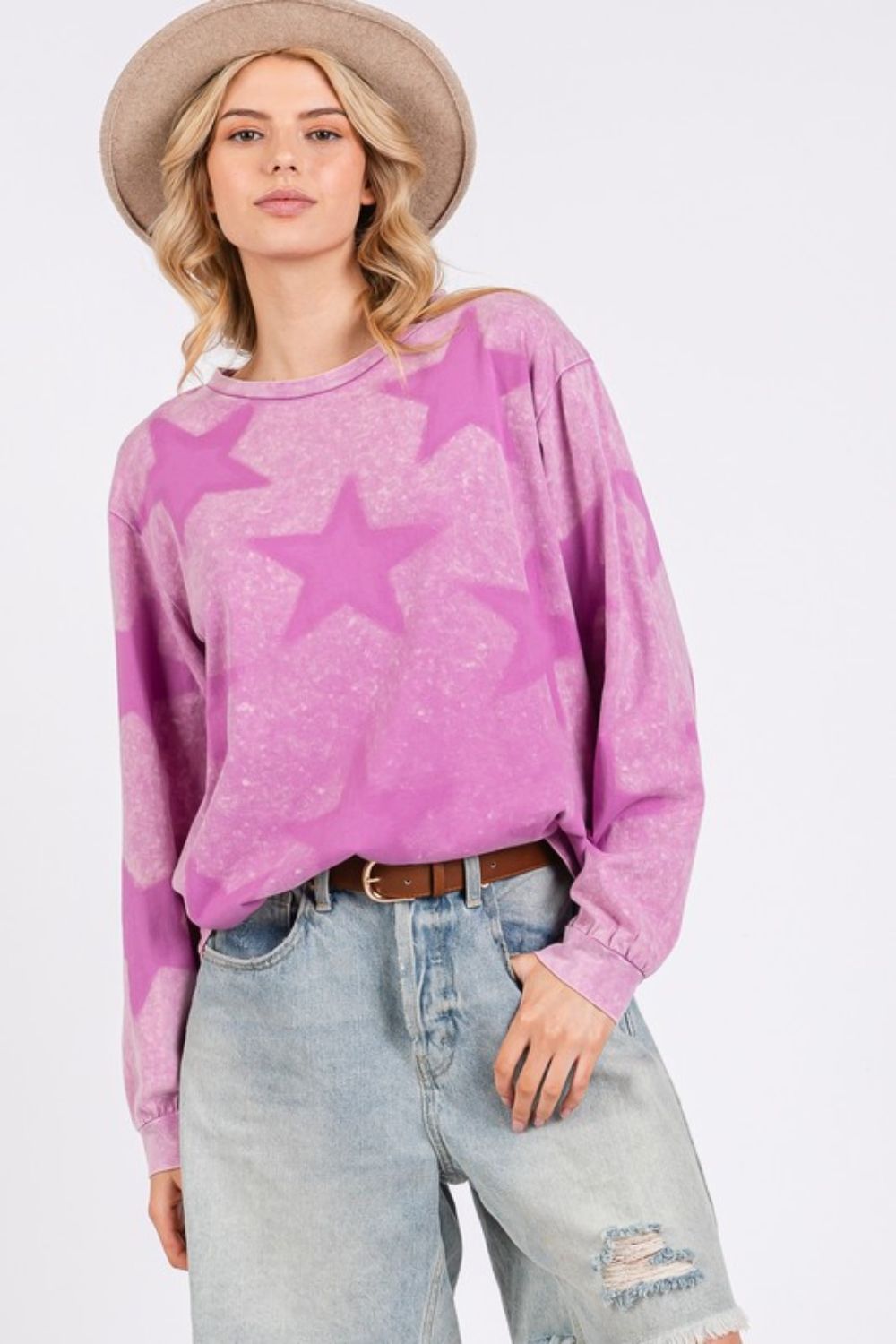 SAGE + FIG Star Print Mineral Wash T-Shirt