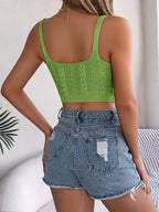 Cable-Knit Short Cami - Chic & Versatile Knitwear