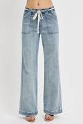 RISEN Full-Size Straight Leg Jeans with Functional Pockets Medium