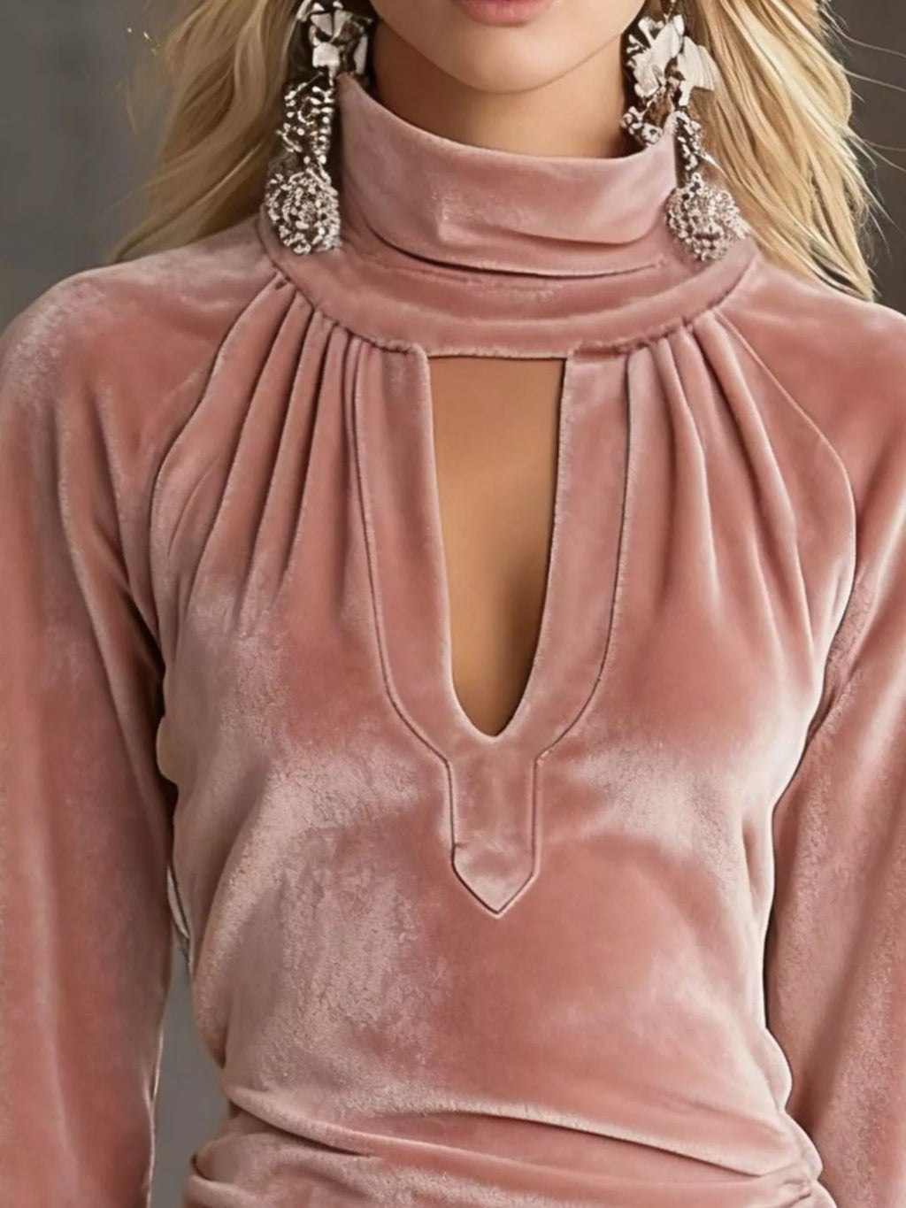 Full-Size Velvet Ruched Flounce Sleeve Mini Dress