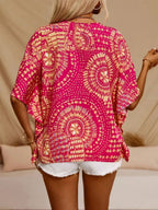 Printed V-Neck Half Sleeve Top - Stylish & Comfortable