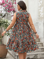Plus Size Floral Tiered Sleeveless Dress â€“ Casual & Flowy Summer Style