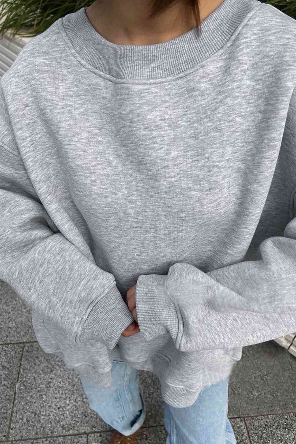 Oversized Round Neck Dropped Shoulder Sweatshirt