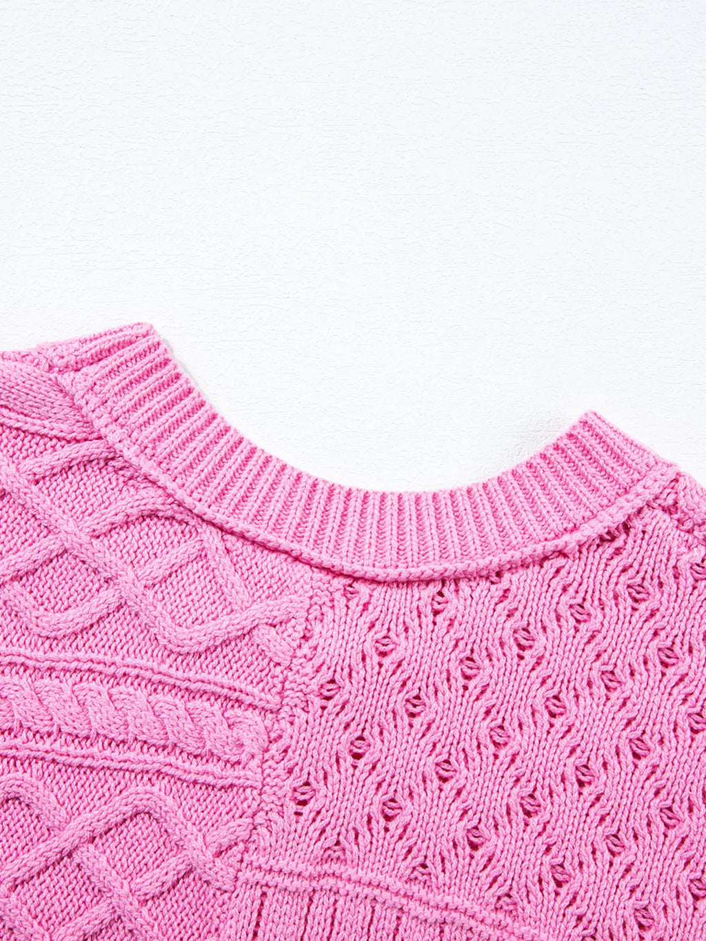 Relaxed Fit Cable-Knit Dolman Sweater Vest