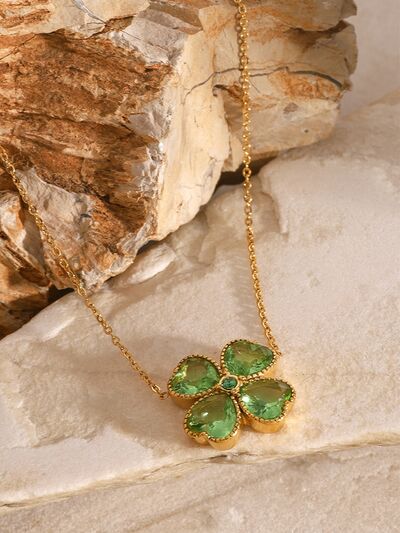 18K Gold-Plated Four-Leaf Clover Pendant Necklace