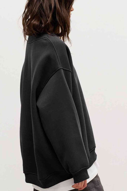 Oversized Round Neck Dropped Shoulder Sweatshirt