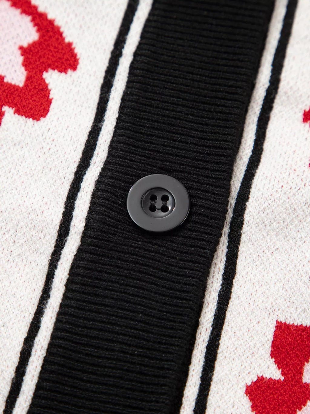 Floral Geometric Border Button-Down Cardigan