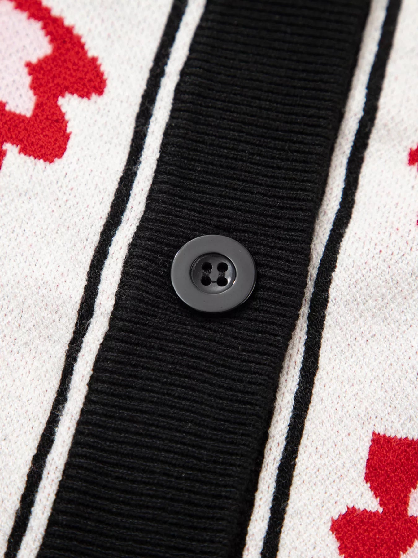 Floral Geometric Border Button-Down Cardigan