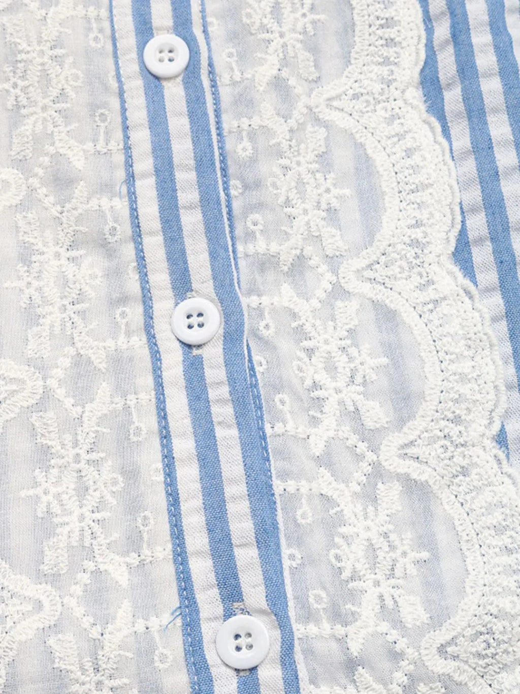 Lace Detail Button Down Cap Sleeve Shirt