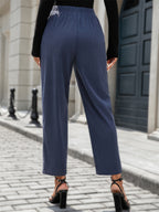 Elastic Waist Pocketed Pants - Comfortable & Stylish