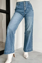 Sculpting High-Waist Button-Fly Jeans