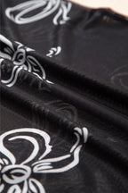 Elegant Sheer Bow Mesh Round Neck Short Sleeve Lightweight Top