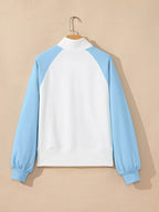 Color Block Snap Button Front Sweatshirt
