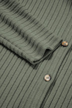 Ribbed Knit Button-Up Cardigan with Pockets Cozy Everyday Layer