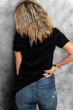 AMEN Bow Round Neck Short Sleeve T-Shirt - Casual & Stylish