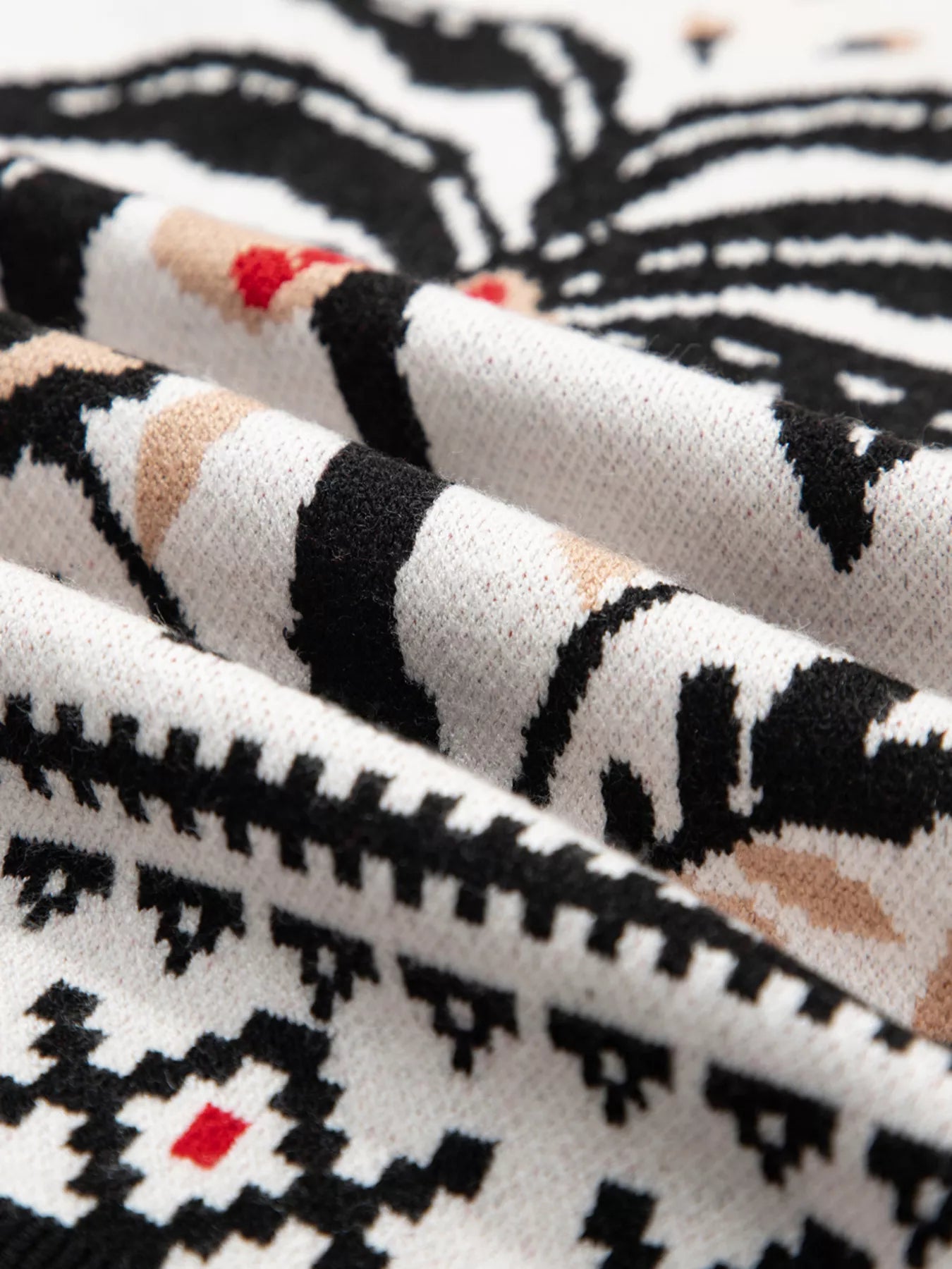 Floral Geometric Border Button-Down Cardigan