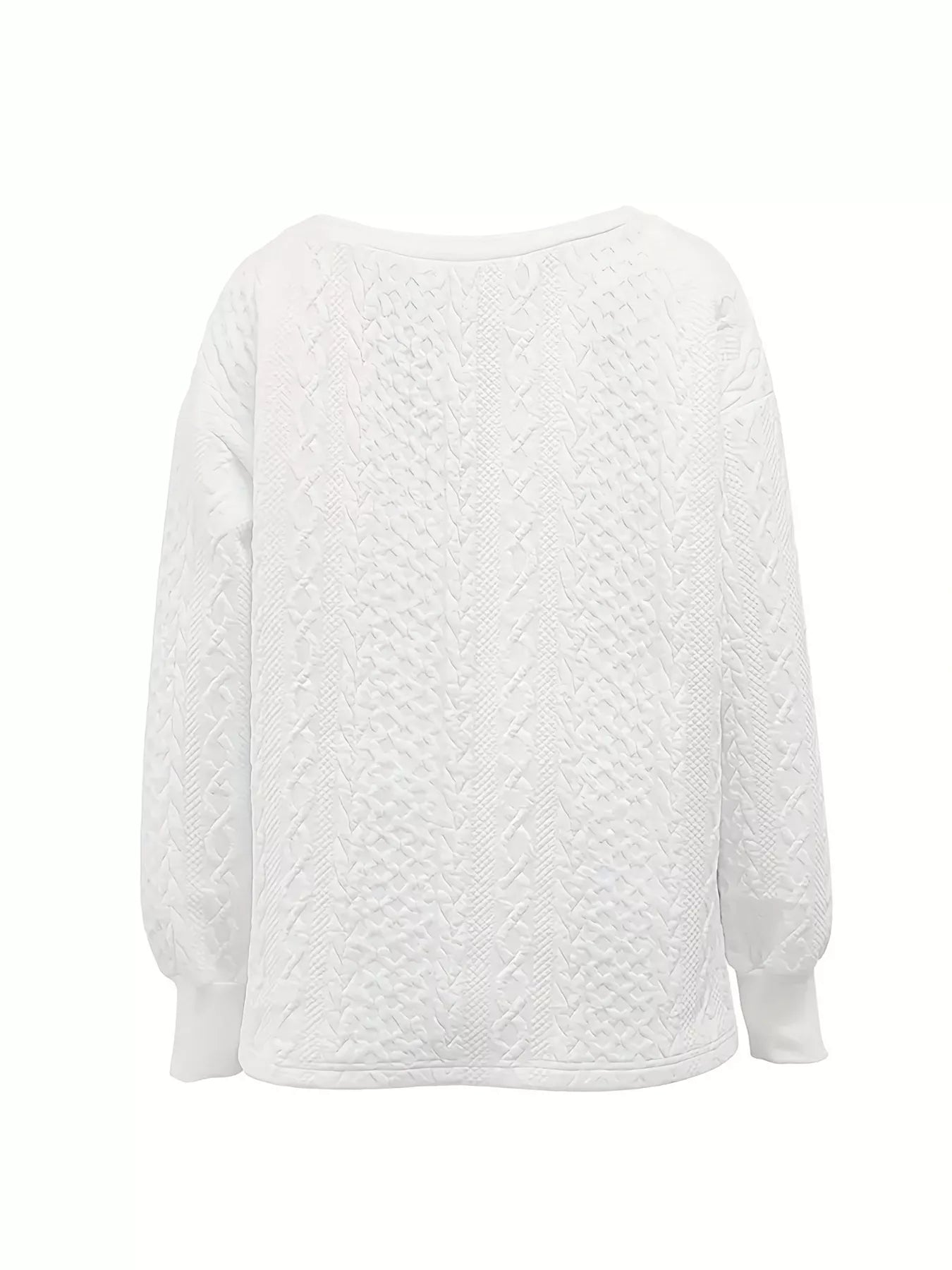 Oversized Cozy Textured Long Sleeve Sweatshirt