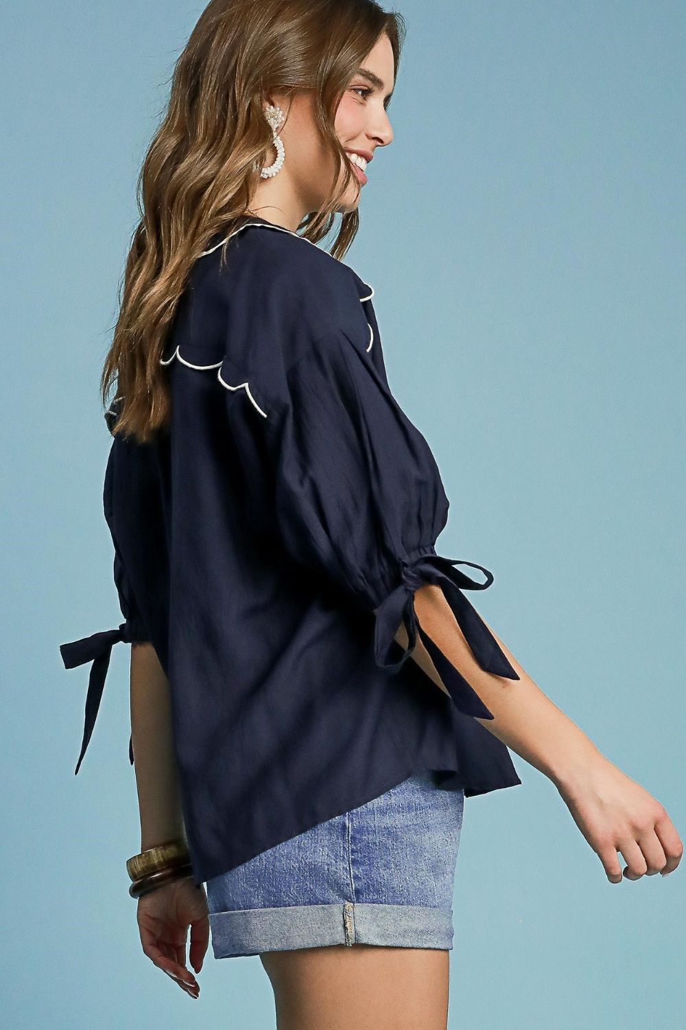 Umgee Full Size Embroidered Button-Down Shirt