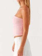 Floral Strapless Tube Top with Stretch Fit â€“ Sleek Summer Essential