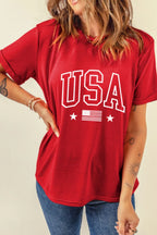 Classic USA Flag Crewneck T-Shirt - Patriotic & Timeless
