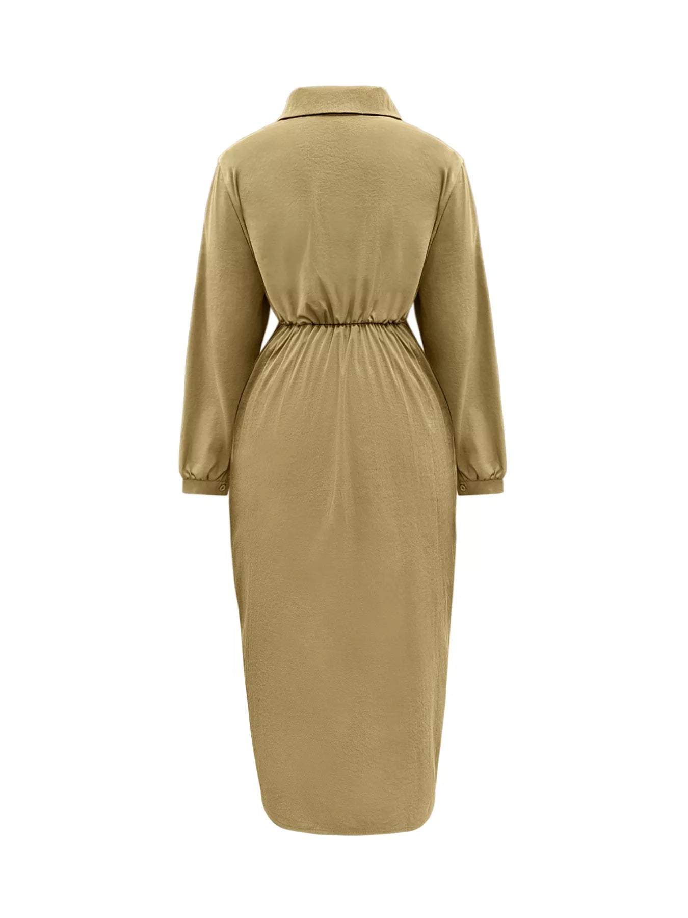 Plus-Size Twist-Front Slit Midi Dress