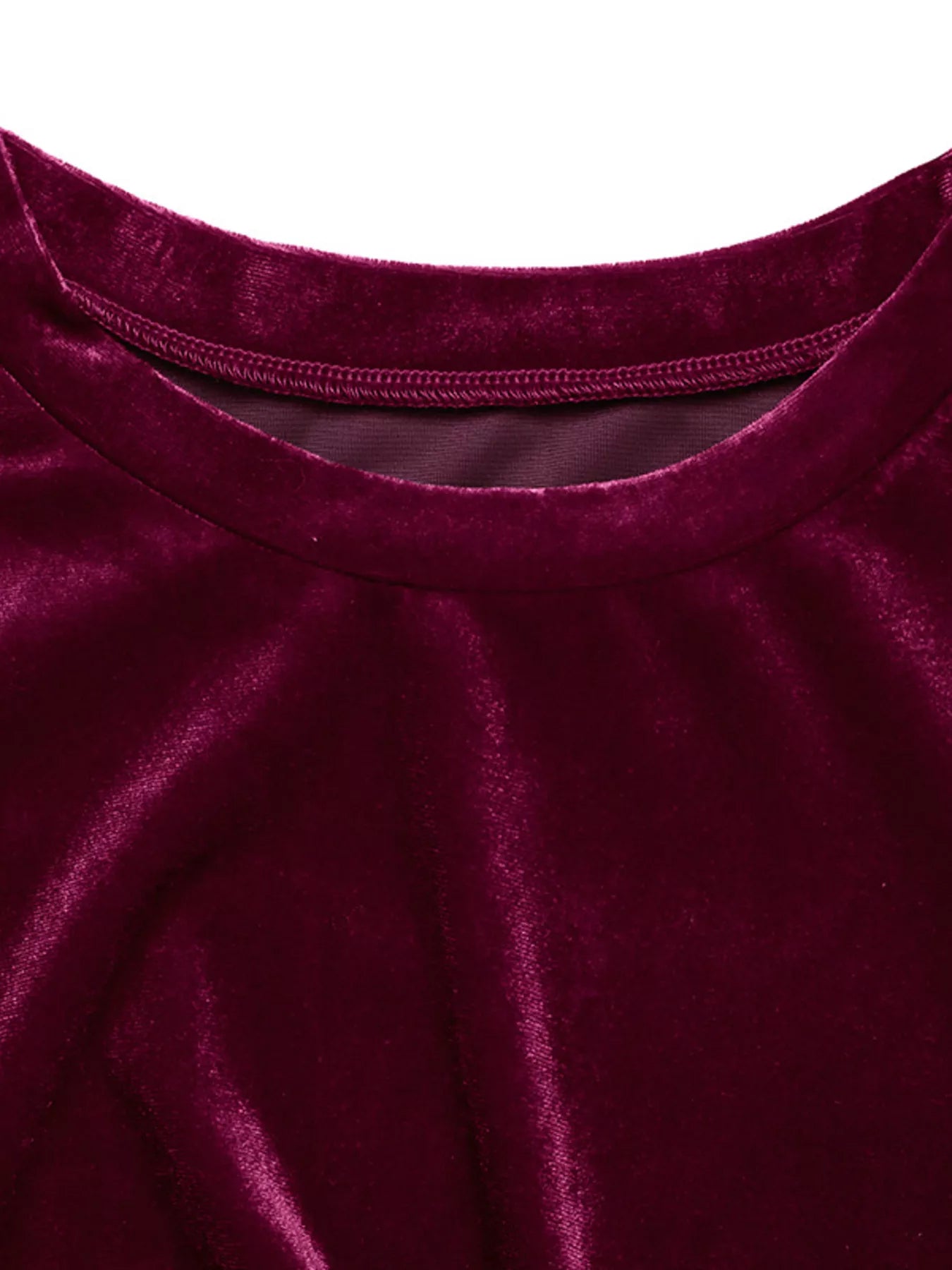 Velvet Side-Tie Slit Long Sleeve Dress